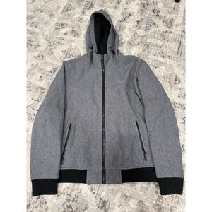 Levi's Men's Gray Heather Varsity Bomber Jacket Full Zip Black Trim Size Small